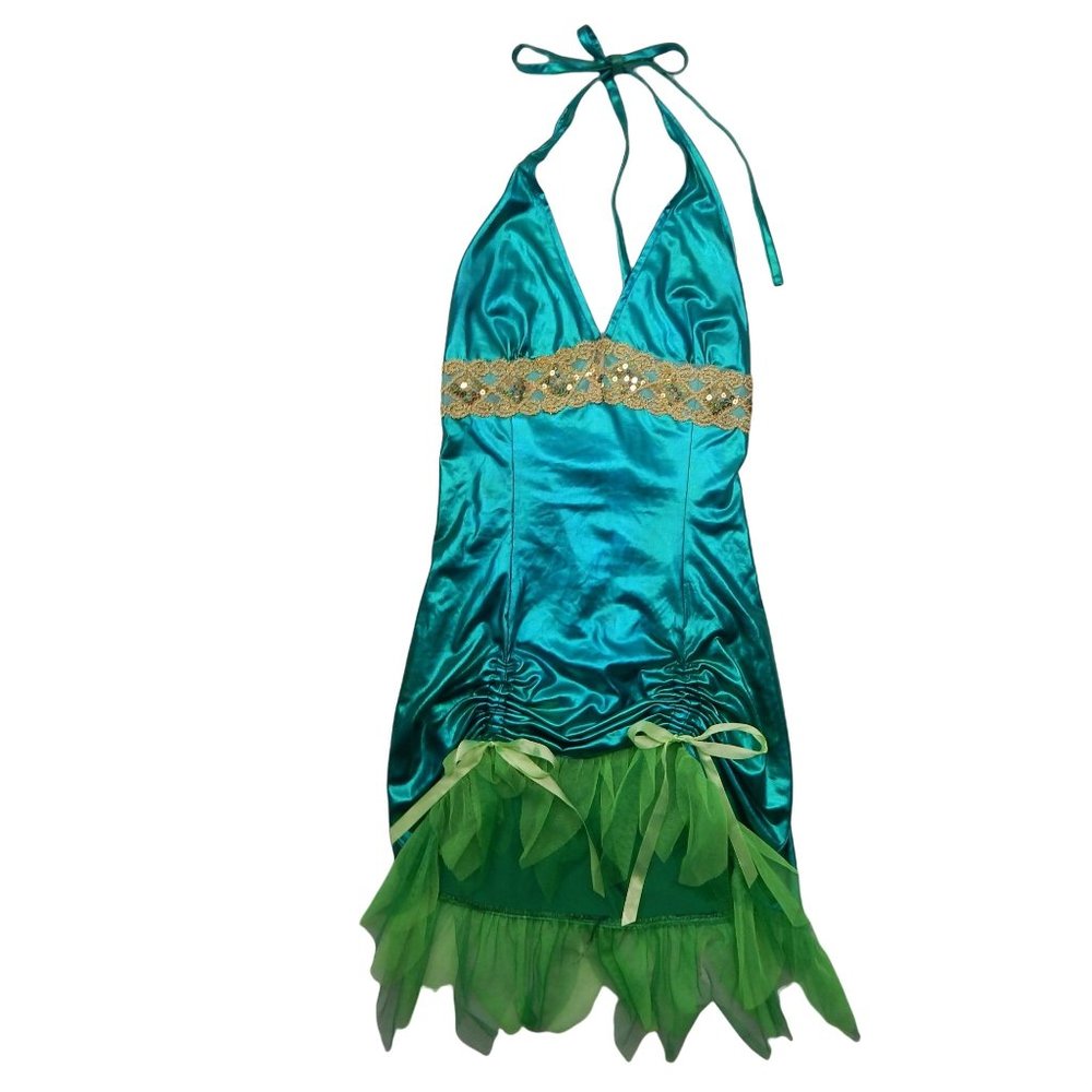 Halloween Garden Fairy Costume Womens Halter Dress Adjustable Length Size L